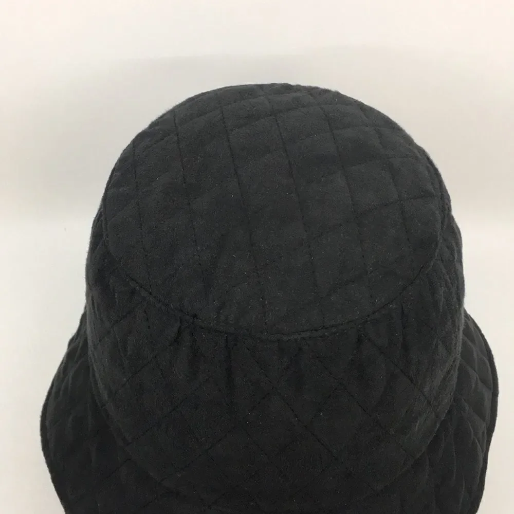 San Diego Hat Company Black Quilted Velour Bucket Hat OSFA